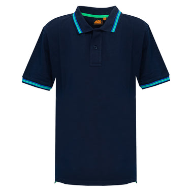 Pique Cotton Polo in Navy Blue