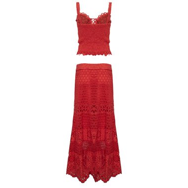 Peru Top Coral & Maxi Skirt - Set