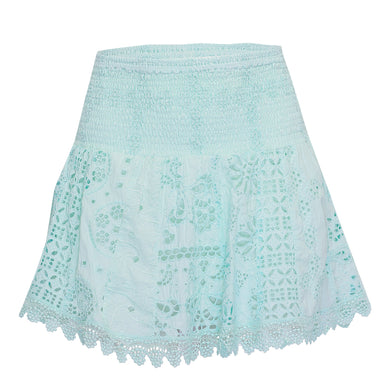 Blue mini skirt with elastic waistband