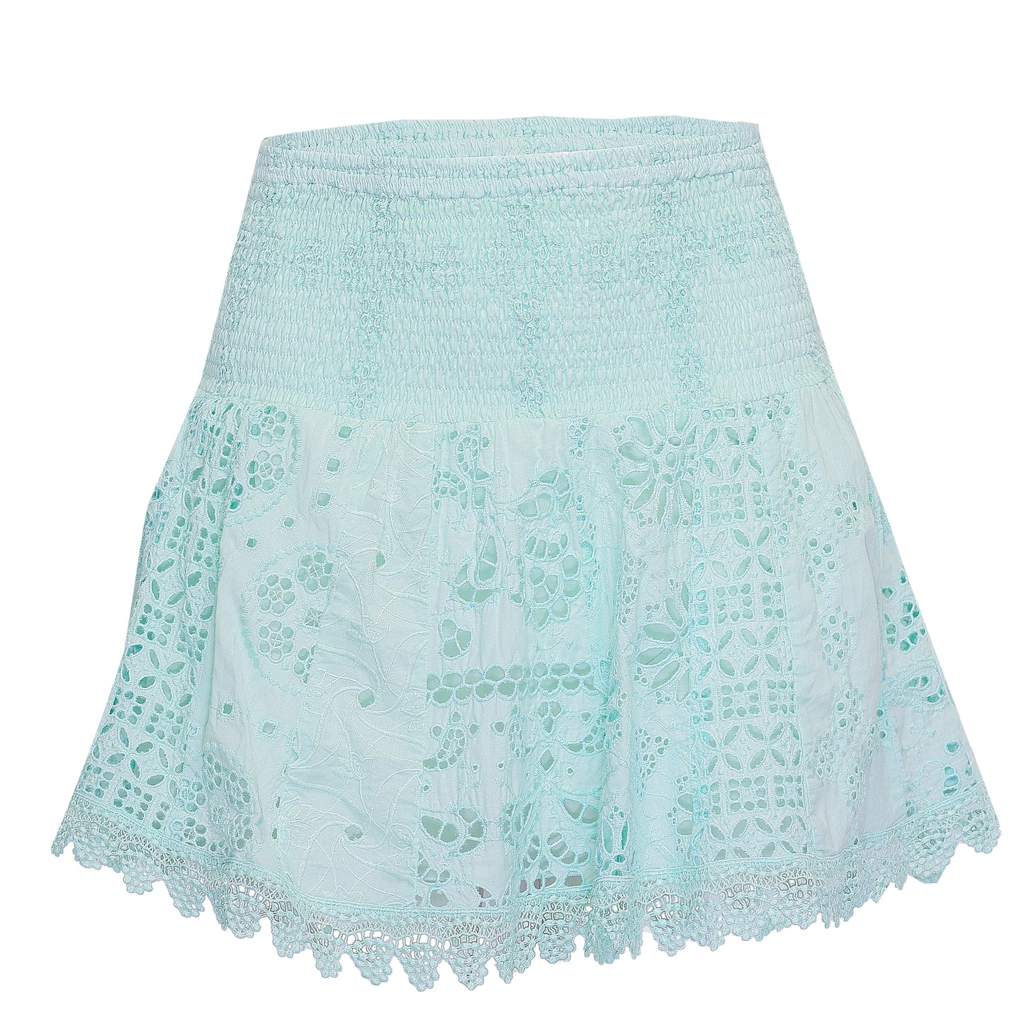 Load image into Gallery viewer, Blue mini skirt with elastic waistband
