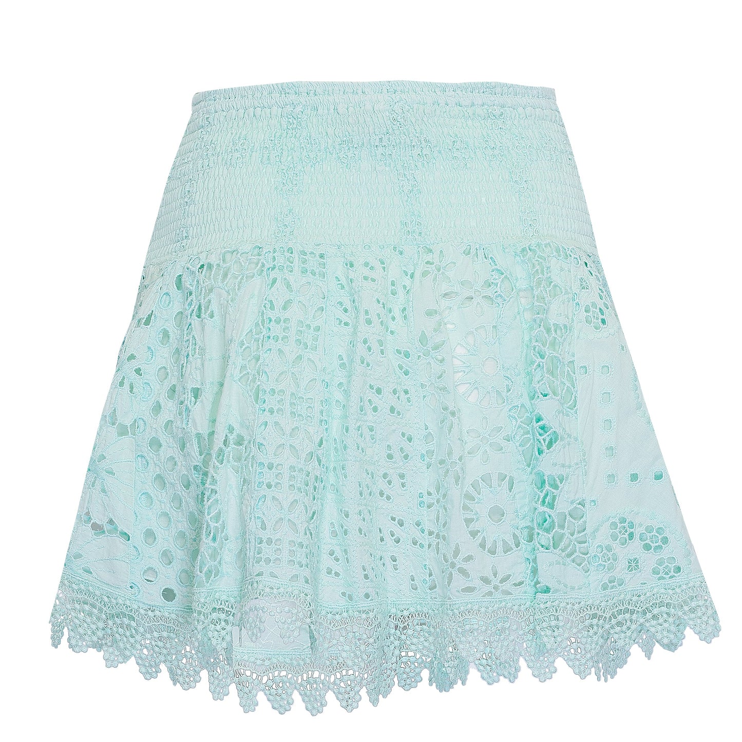 Load image into Gallery viewer, Ruffle mini skirt in aqua
