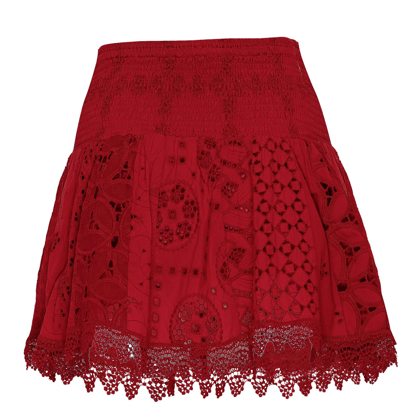 Load image into Gallery viewer, ruffle mini skirt in red colour
