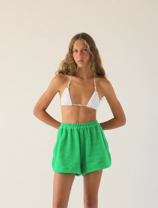 Terry Towelling Shorts for Women Womens Beach Shorts in Green
