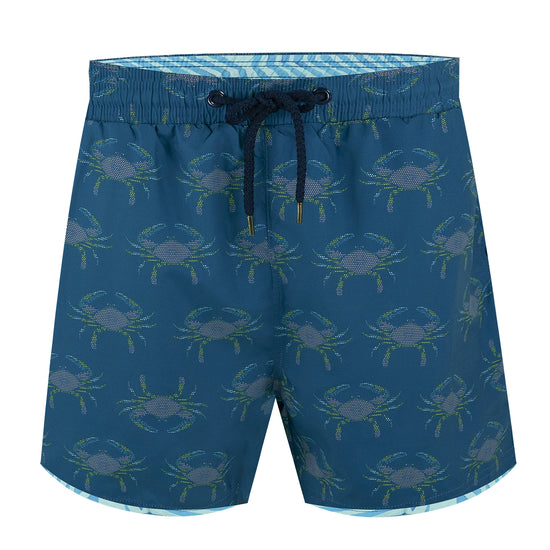 Load image into Gallery viewer, Balmoral Crabs Navy Men&amp;#39;s Swim Shorts

