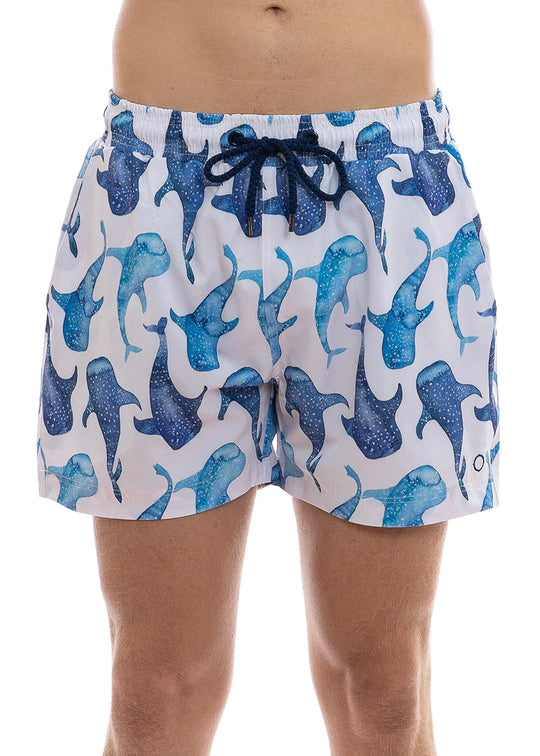 Mens Summer Swim Shorts with Whale Shark Print
