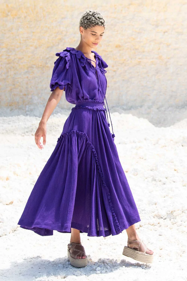 Bolide Skirt Plain Waffle Violette - Skirt