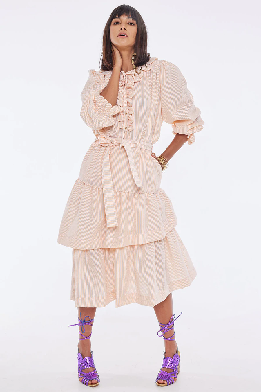 Isador Tear Skirt Peach