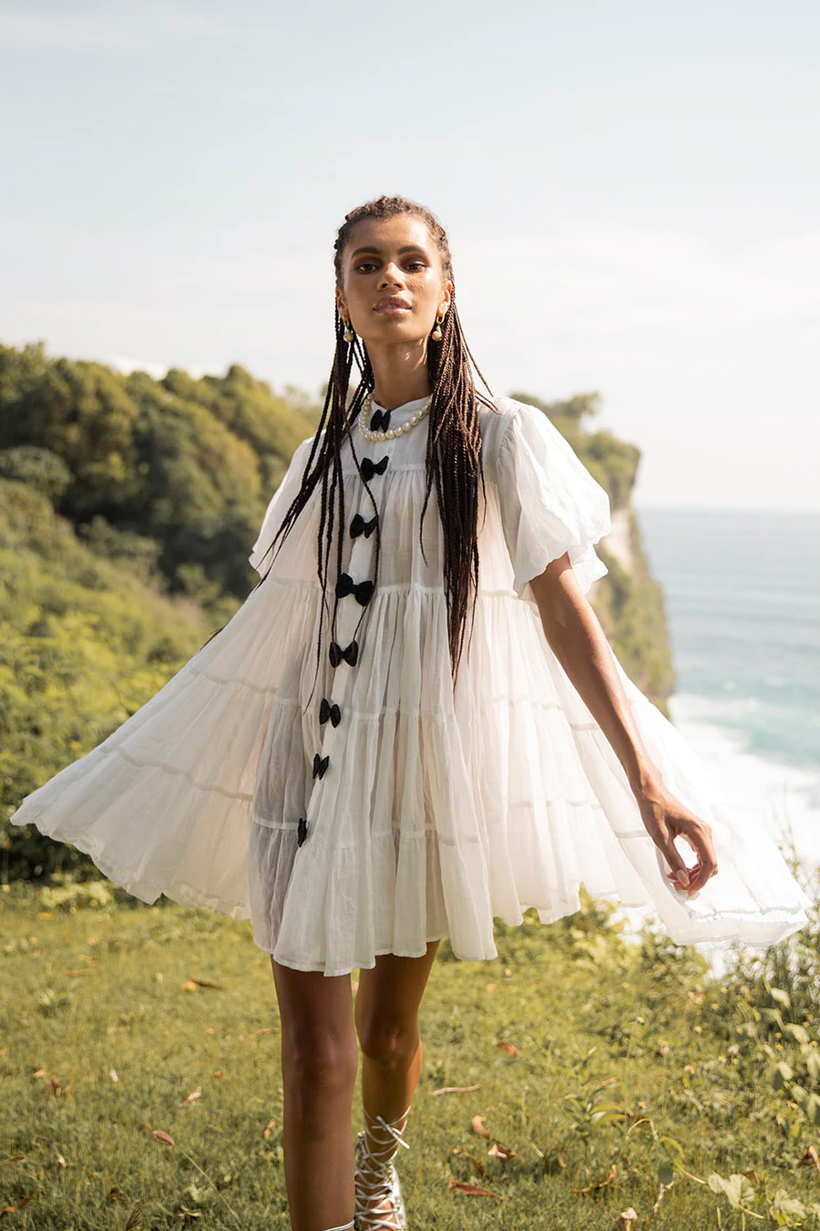 Jaquetta Mini Plain Dress Milky White