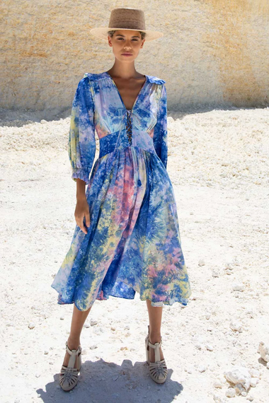 Jypsierre Midi Dress Kaleidoscope Tie Dye Blueberry - Dress