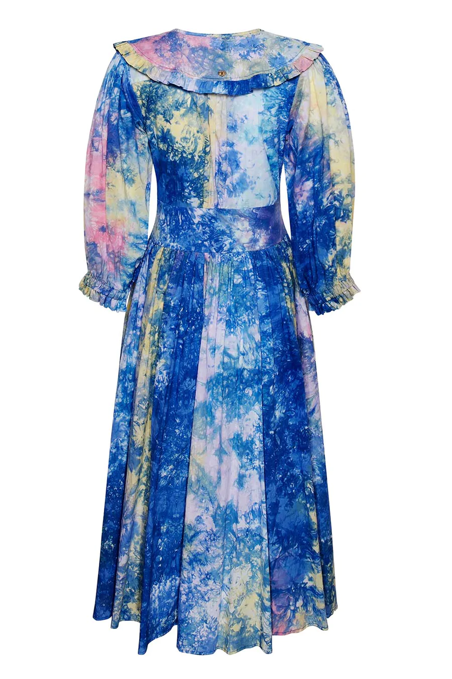 Load image into Gallery viewer, Jypsierre Midi Dress Kaleidoscope Tie Dye Blueberry - Dress
