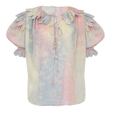 Nico Scallop Top Lemon Candy Tie Dye - Top