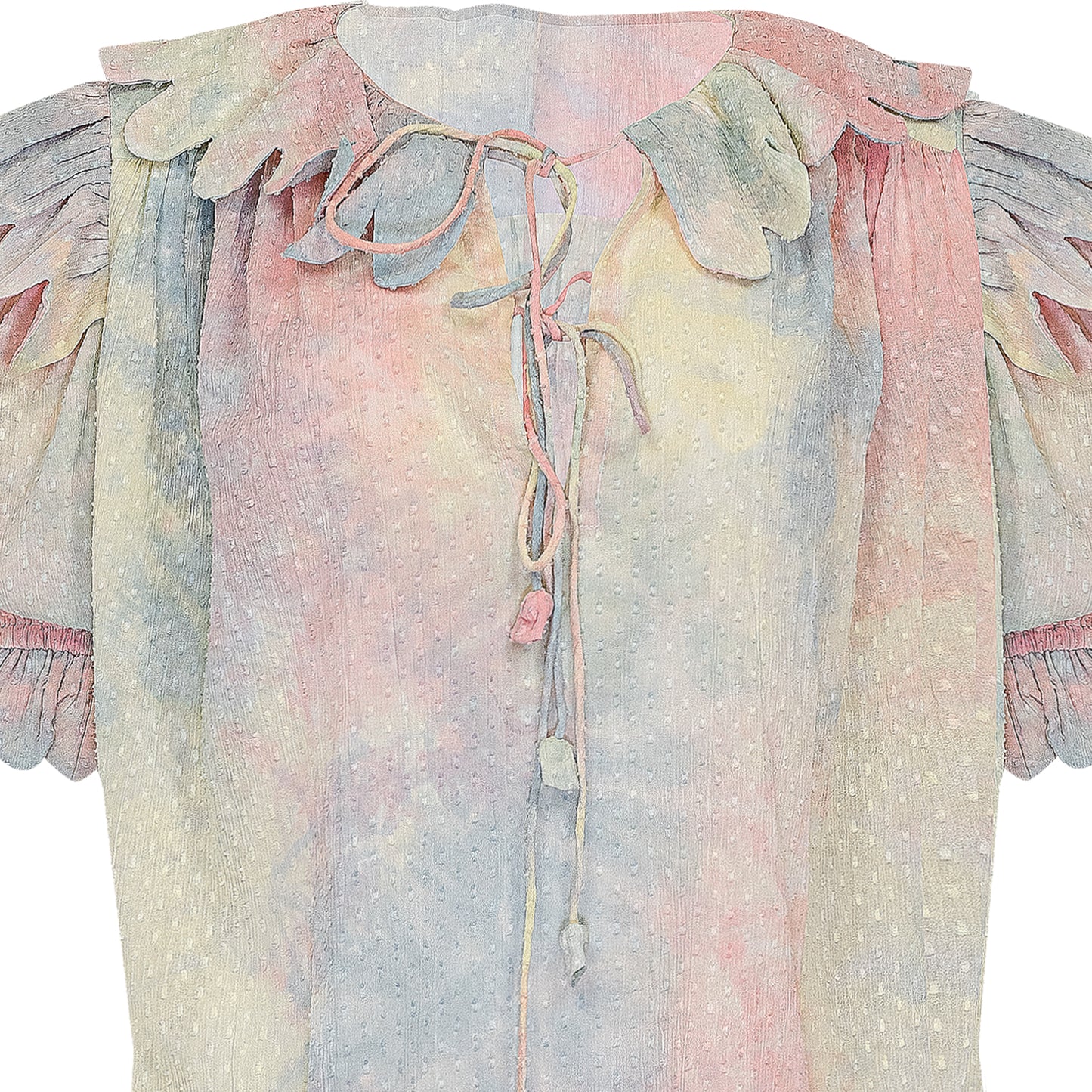 Load image into Gallery viewer, Nico Scallop Top Lemon Candy Tie Dye - Top
