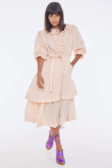 Romana Scallop Shirt Peach - Top