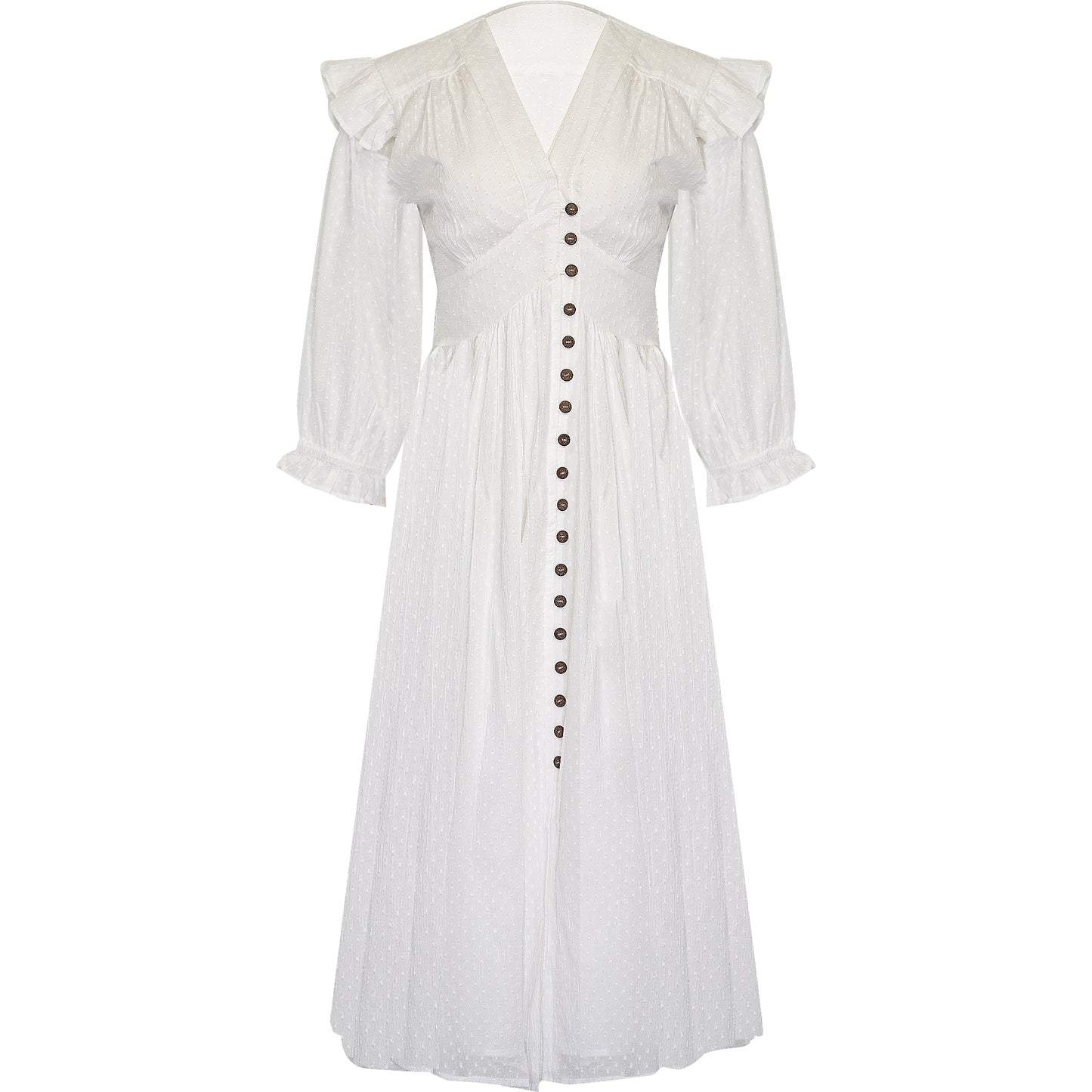 Load image into Gallery viewer, Zanthe Midi Dress Dot Milky White - Dress

