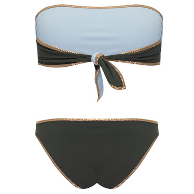 Hampton Bandeau Reversible Bikini Set Aquamarine/Jungle - Bikini