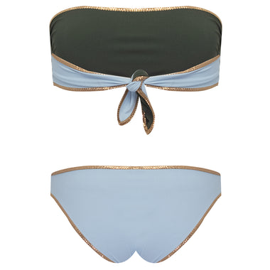 Hampton Bandeau Reversible Bikini Set Aquamarine/Jungle - Bikini
