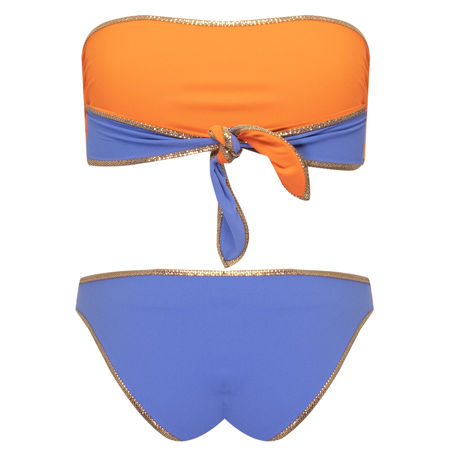 Load image into Gallery viewer, Hampton Bandeau Reversible Bikini Set Lilac/Orange - Bikini
