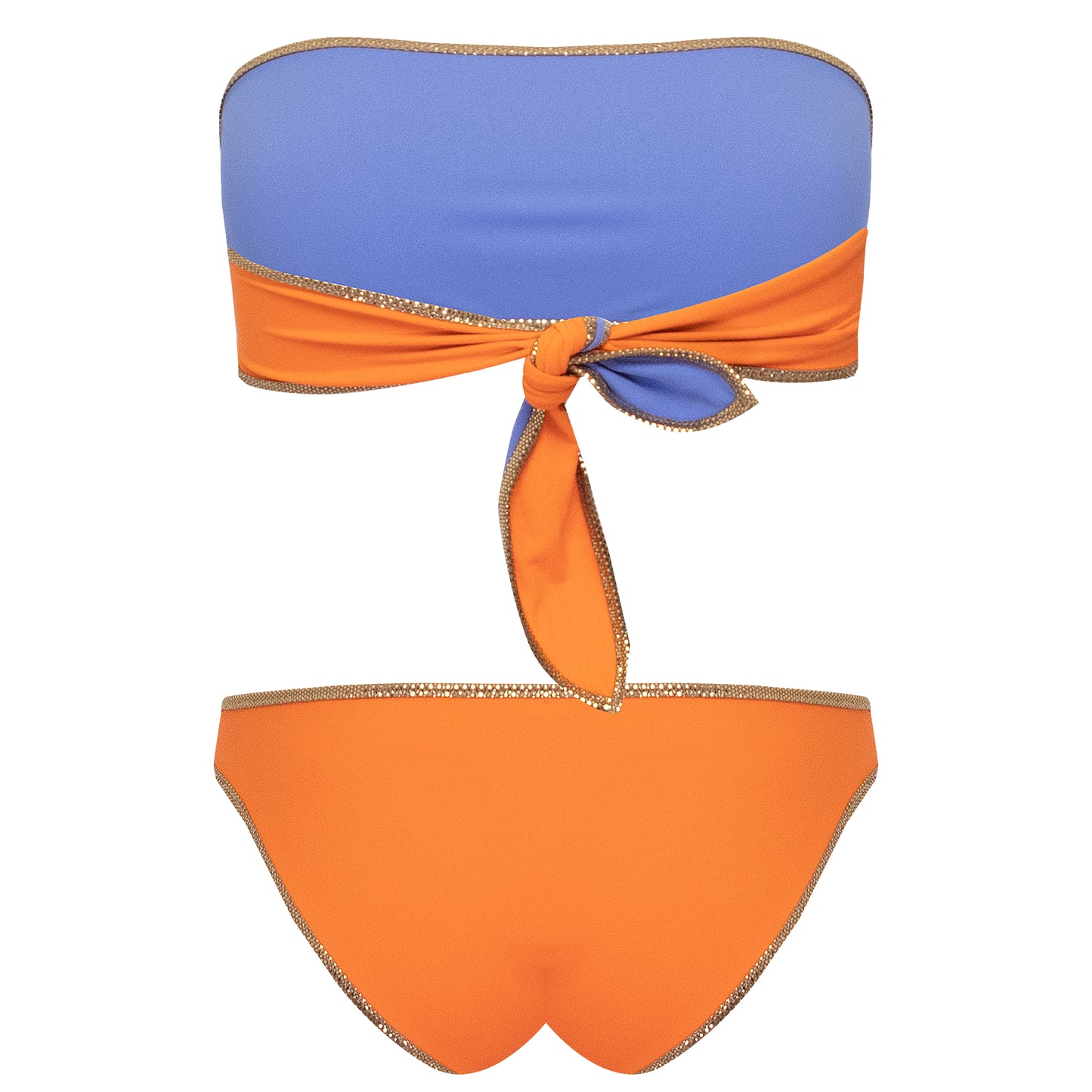 Load image into Gallery viewer, Hampton Bandeau Reversible Bikini Set Lilac/Orange - Bikini
