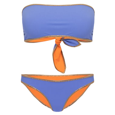 Hampton Bandeau Reversible Bikini Set Lilac/Orange - Bikini