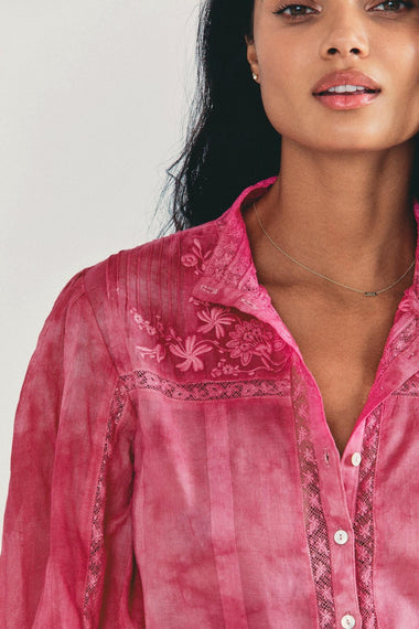 Embroidered Round Neck Top