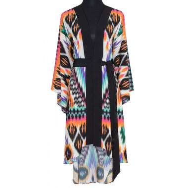 Tribal Orange Apache Long Kimono Love - Kimono