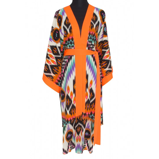 Tribal Orange Apache Long Kimono Wings
