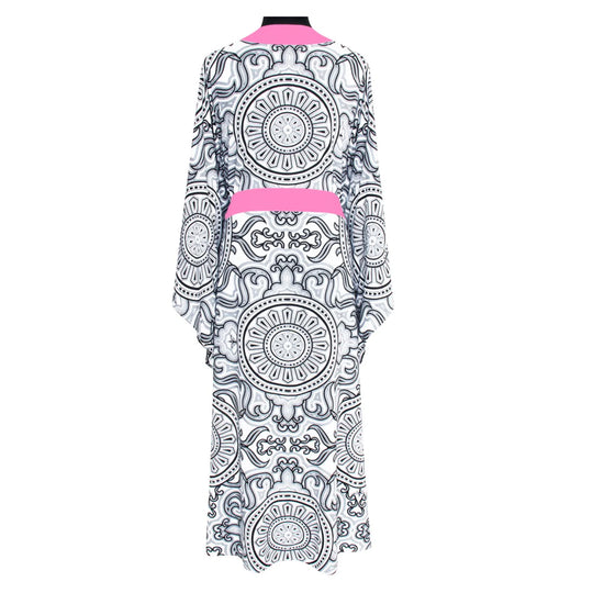 Tulum Moon Kimono Neon Pink Long - Kimono