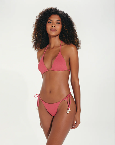Firenze Zene Tri T-Back Top Pink - Bikini Top
