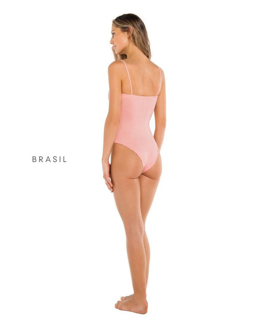 Load image into Gallery viewer, Vix Scales Button One Piece Brazil Light Pink
