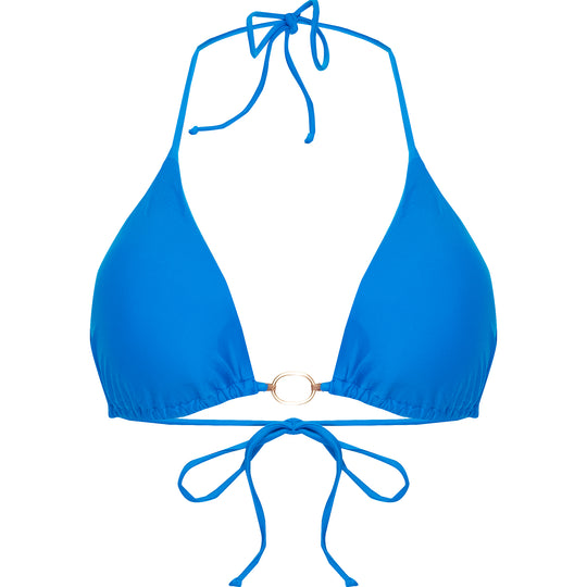 Solid Amalfi Triangle Bikini Top Blue - Bikini Top