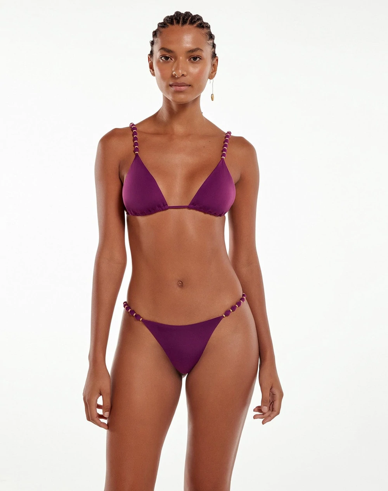 Solid Beads Parallel Tri Top Purple
