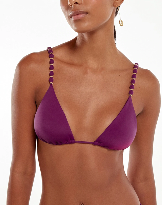Solid Beads Parallel Tri Top Purple