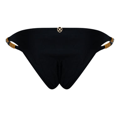 Solid Ella String Brazilian Bottom Black - Bikini Bottom
