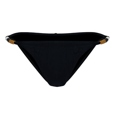 Solid Ella String Brazilian Bottom Black - Bikini Bottom