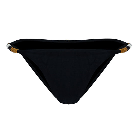 Solid Ella String Brazilian Bottom Black