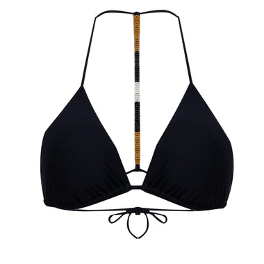 Solid Ella Tri Top Black - Bikini Top