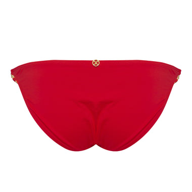 Solid Laura Detail Full Bottom Red - Bikini Bottom