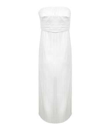 Solid Tess Strapless Dress White - Dress