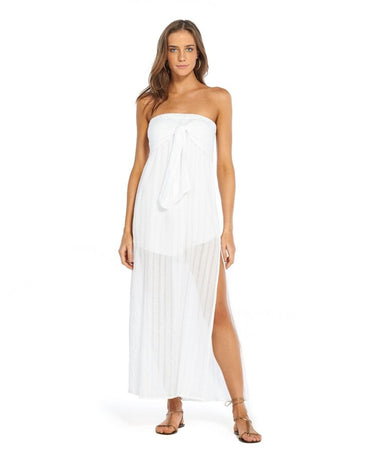 Solid Tess Strapless Dress White - Dress