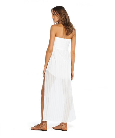 Solid Tess Strapless Dress White - Dress