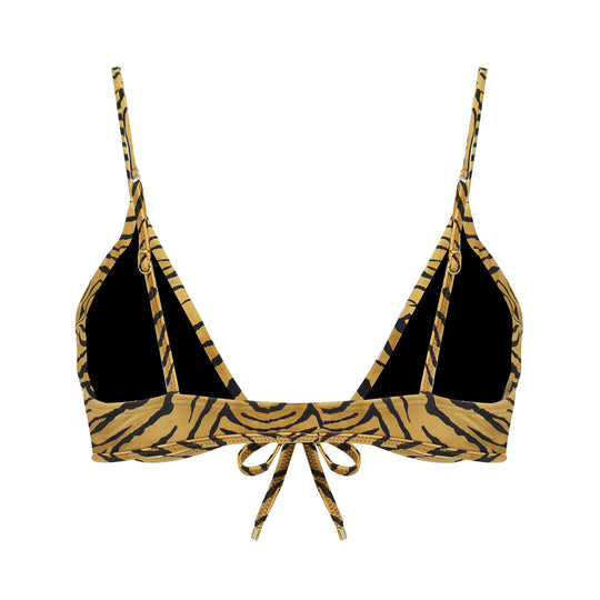 Tiger Bralette Top Black - Bikini Top