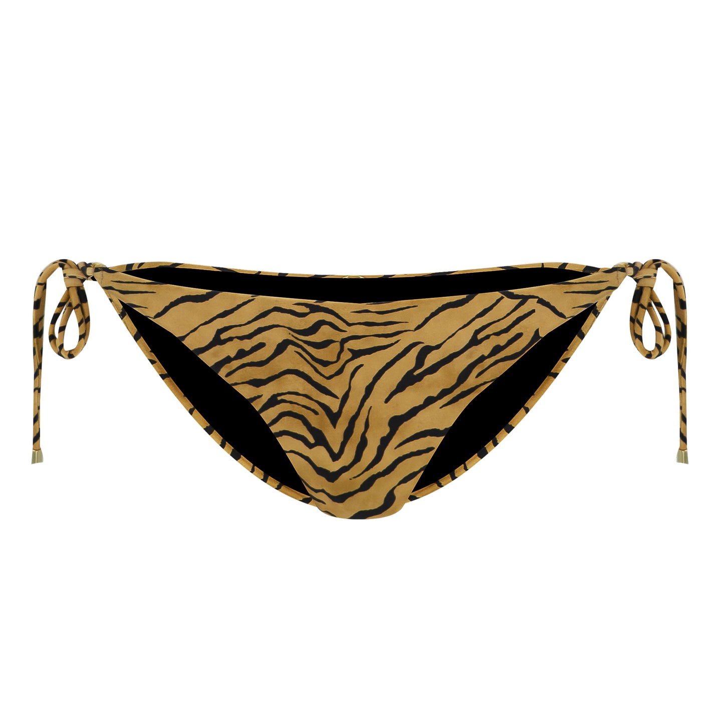 Load image into Gallery viewer, Tiger Long Tie Side Full Bottom Black - Bikini Bottom
