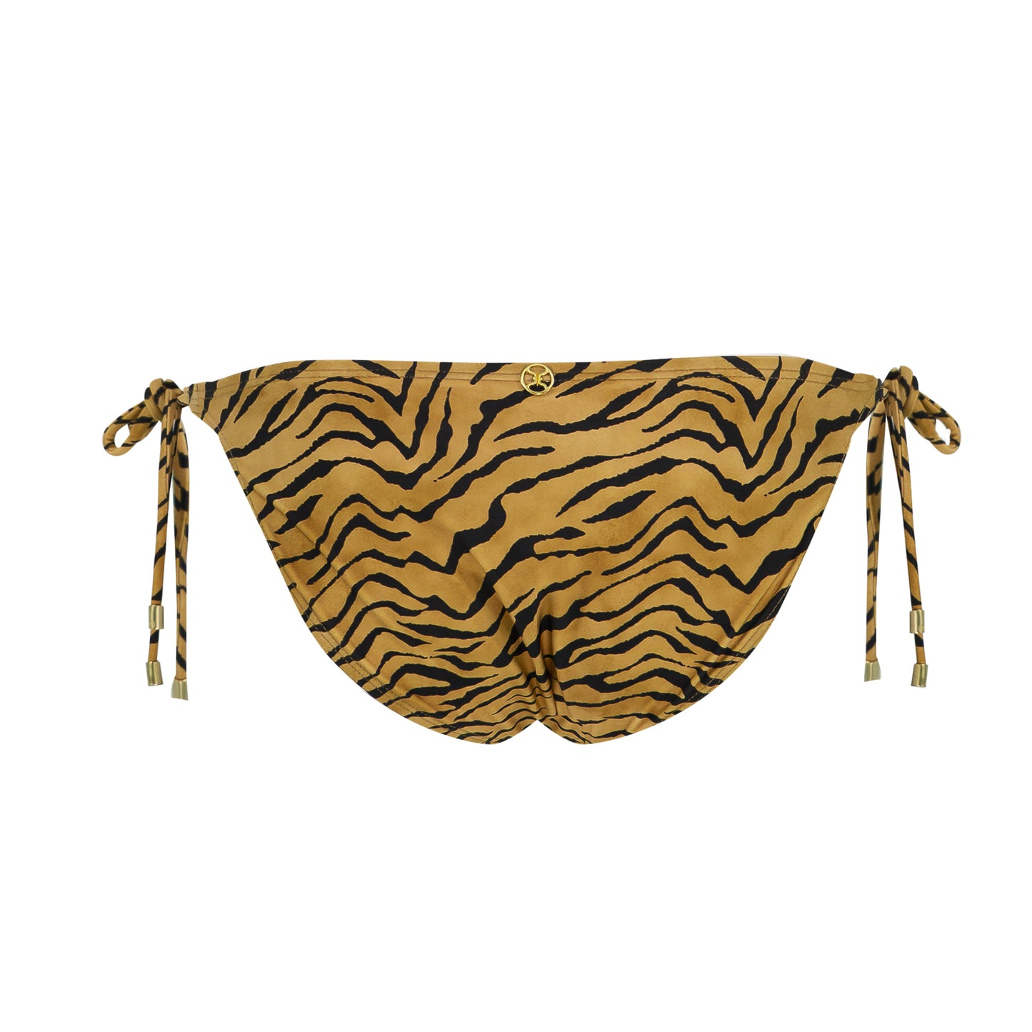 Load image into Gallery viewer, Tiger Long Tie Side Full Bottom Black - Bikini Bottom
