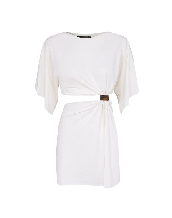 Solid Zaila Detail Short Cover Up White