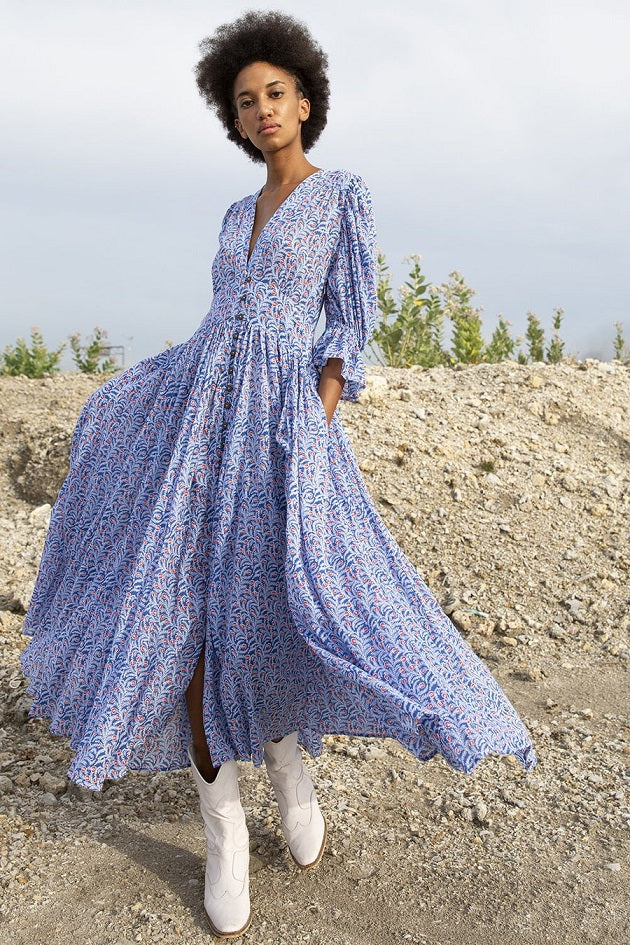 Load image into Gallery viewer, Xola Maxi Dress Jasmine Blue
