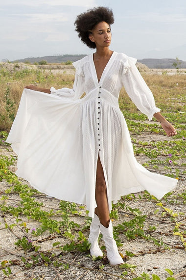 Zanthe Midi Dress Dot Milky White - Dress