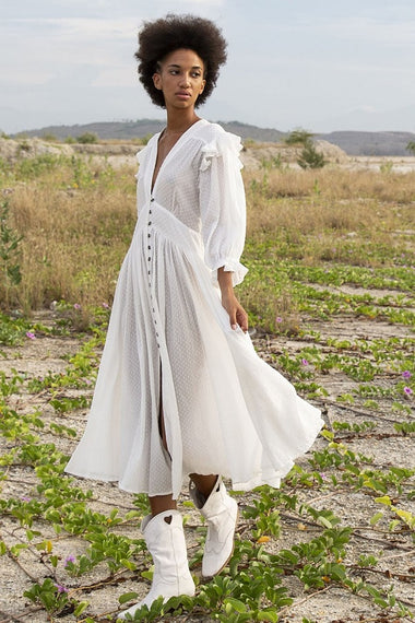 Zanthe Midi Dress Dot Milky White - Dress